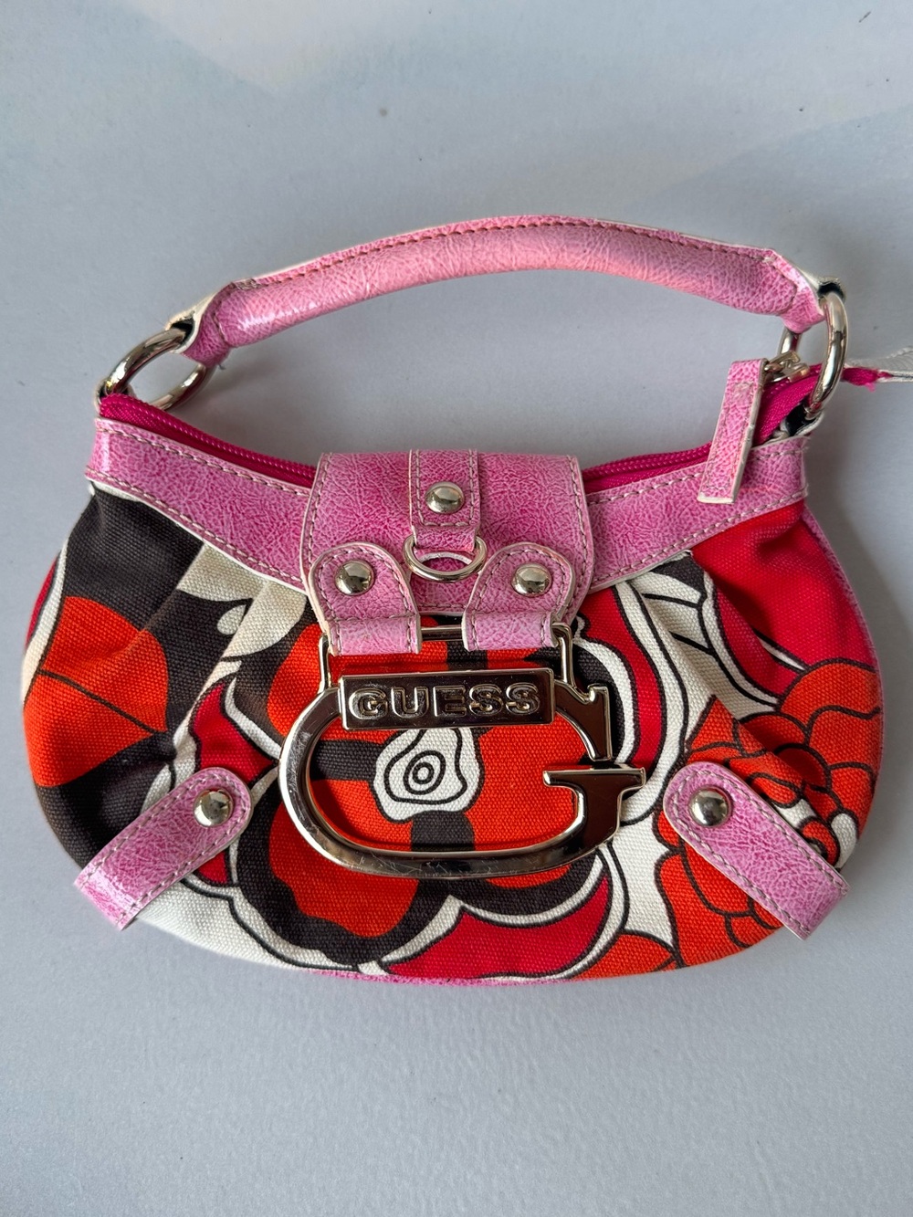 GUESS Pink Floral Mini Purse Bag Y2K 2000s